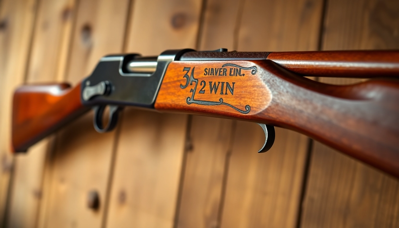 A detailed shot of a vintage lever-action rifle chambered for 32WIN, highlighting its craftsmanship and historical significance for firearm enthusiasts.
