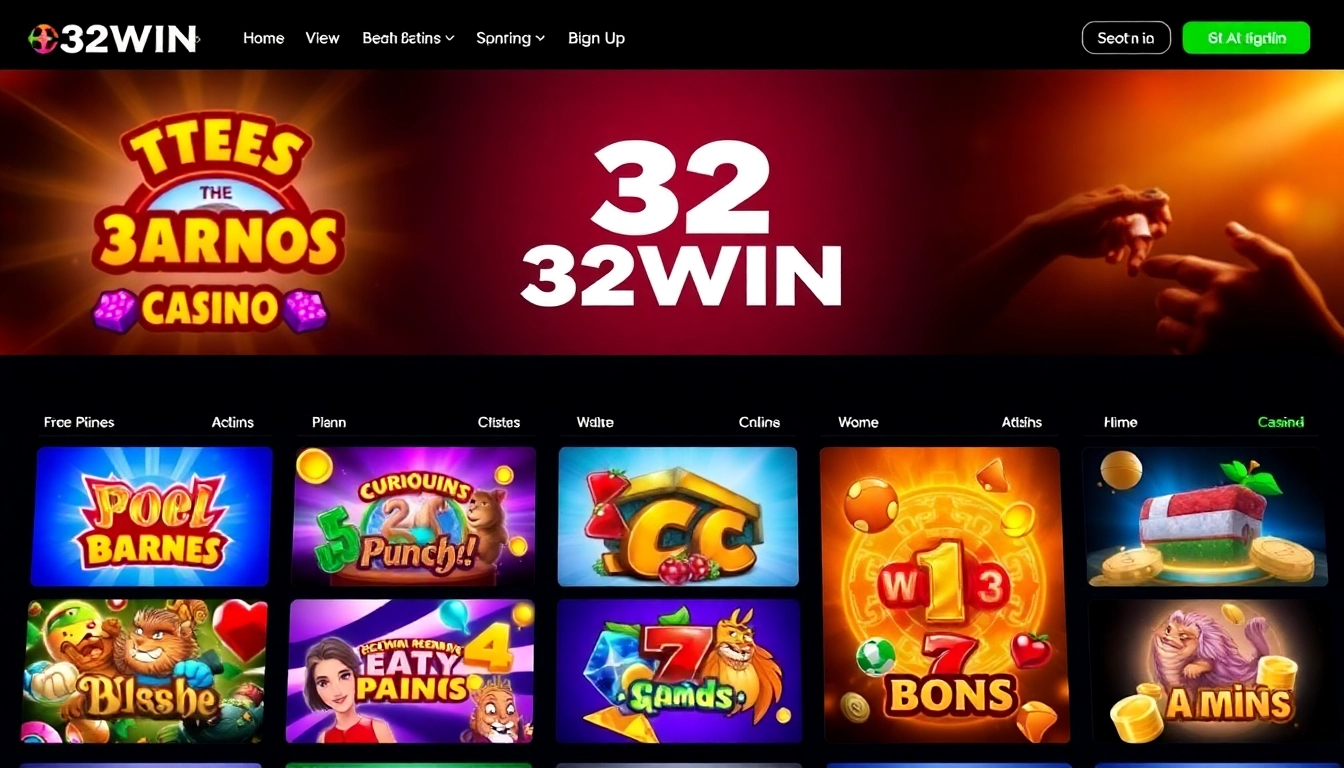 Hình ảnh các trò chơi trực tuyến tại 32WIN, thể hiện đa dạng và hấp dẫn, phù hợp cho mọi thành viên tham gia casino online.