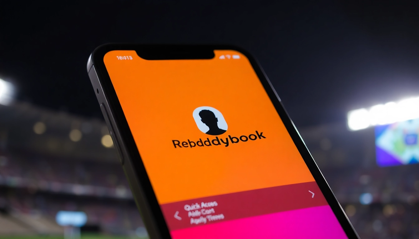 Generate a visual showcasing the Reddybook ID on a smartphone screen, highlighting fast online access for users.