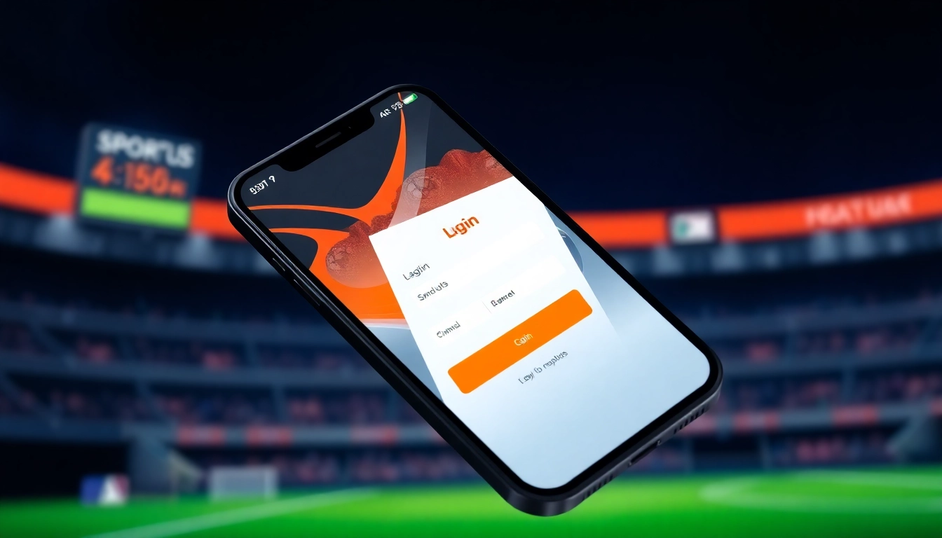 Fairplay login page displayed on a smartphone with vibrant orange and black colors, highlighting ease of access and security features, user login form in focus.