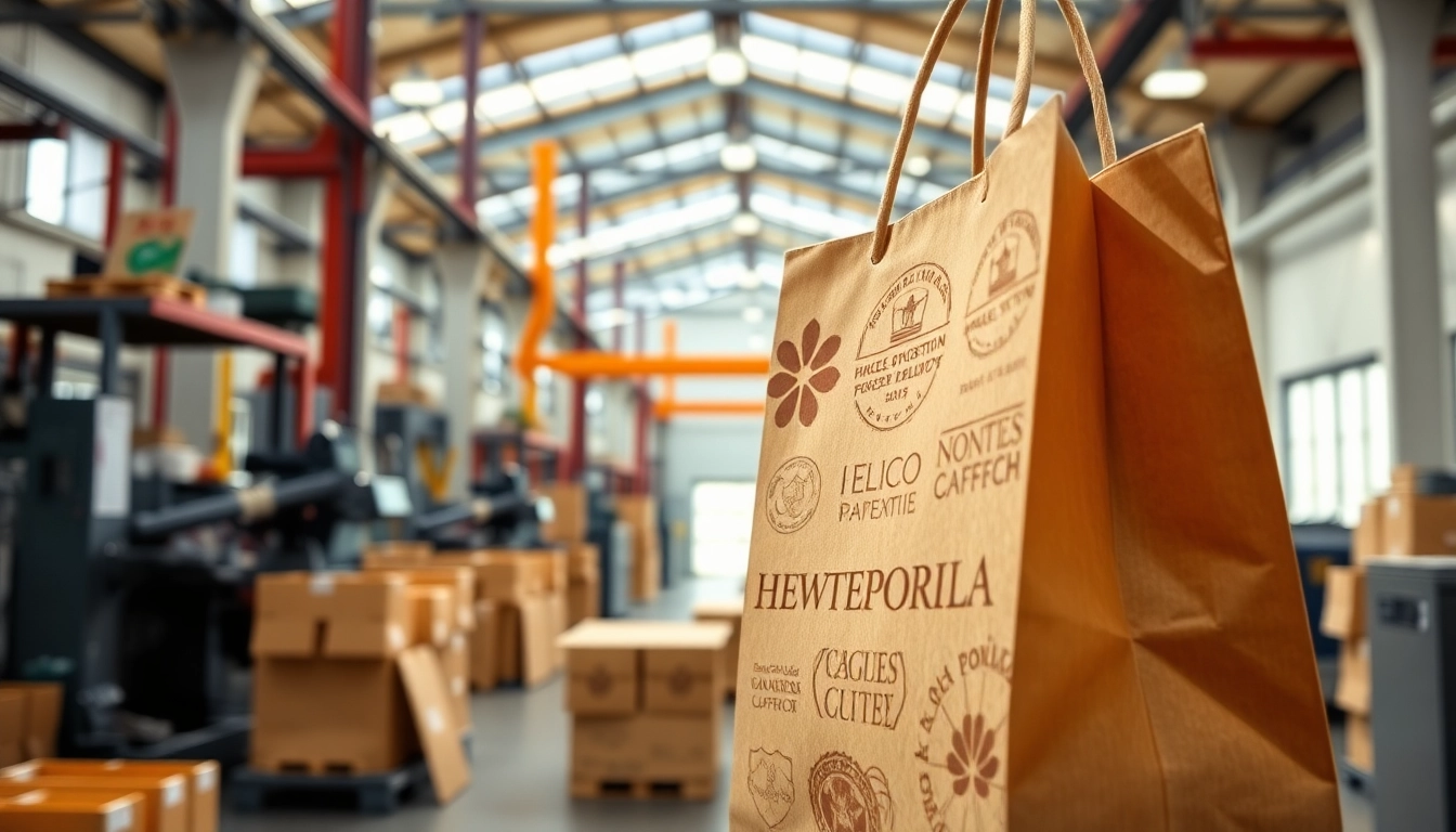 High-quality torba papierowa being crafted in eco-friendly packaging production line for