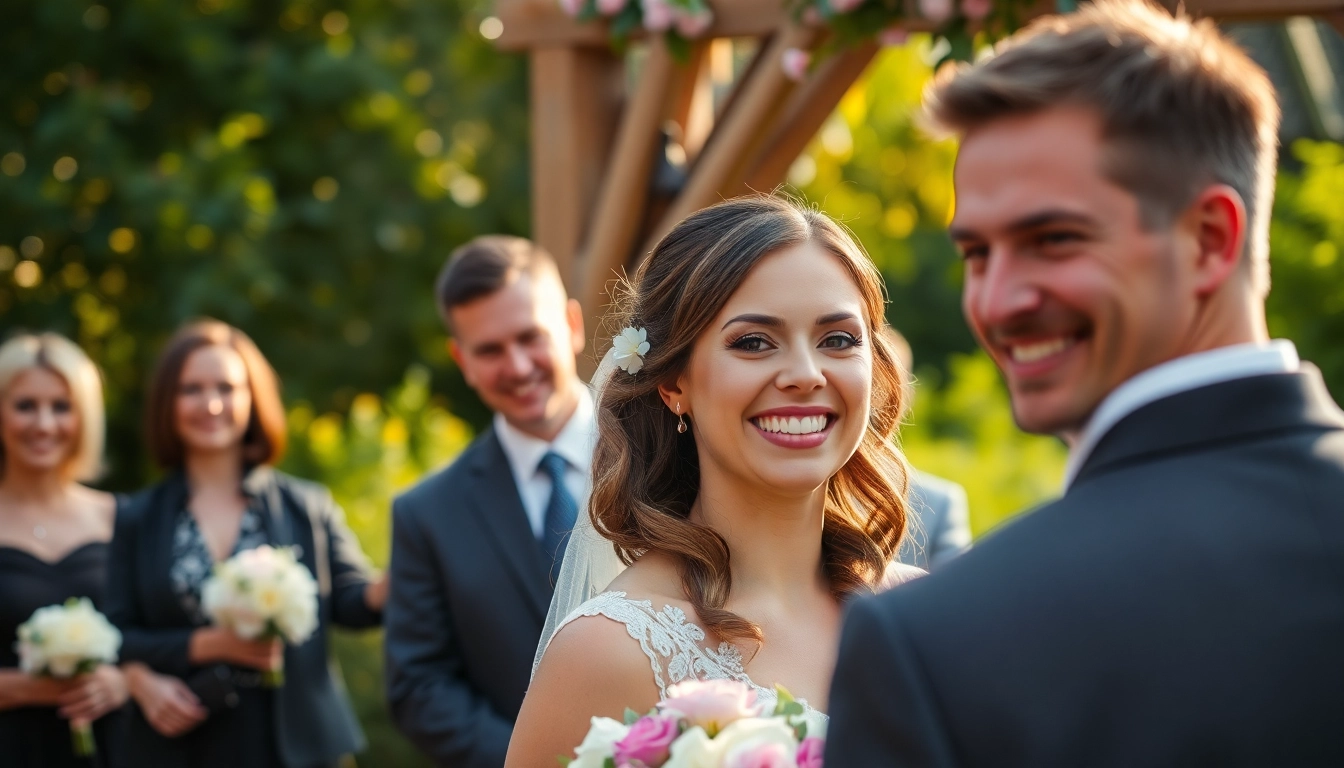 Professional eskuvo fotos capturing genuine wedding moments outdoors with natural light and