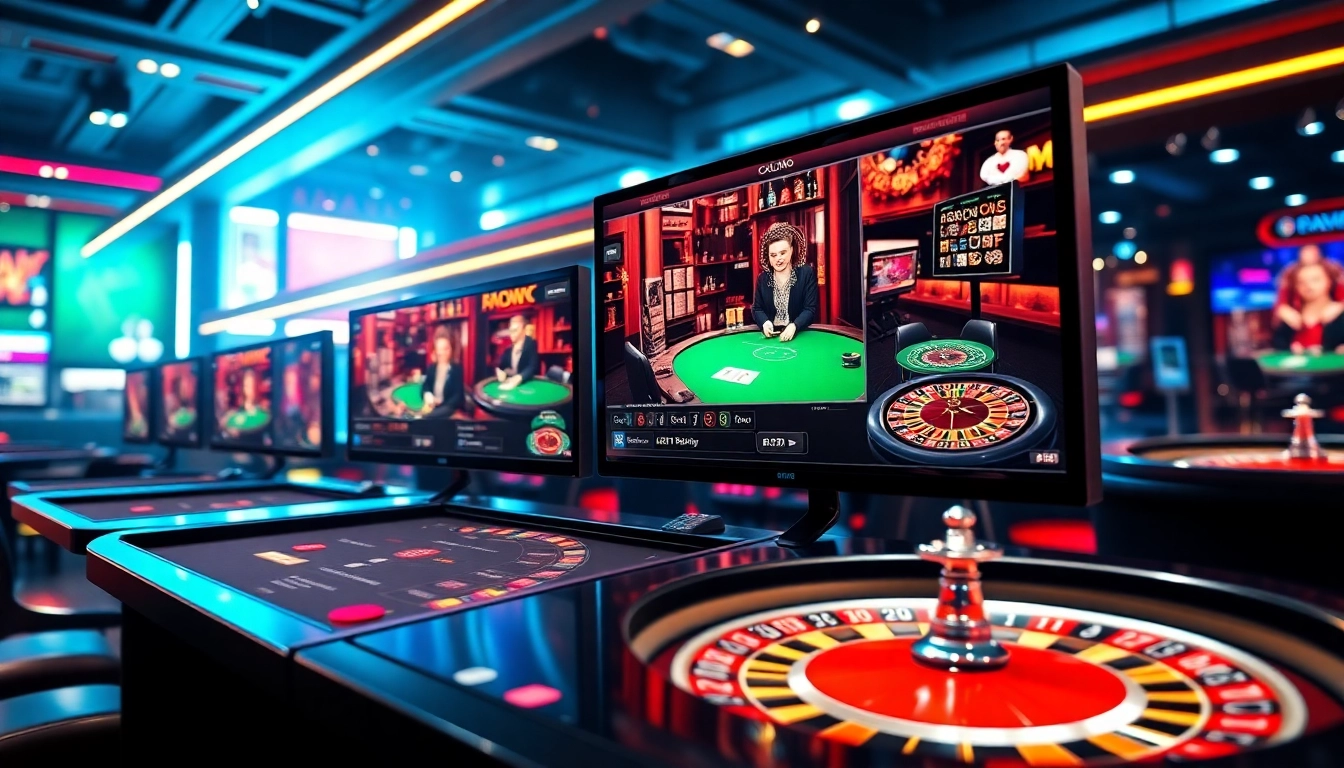 Vibrant image showcasing live casino scenes with canl casino siteleri in action, featuring