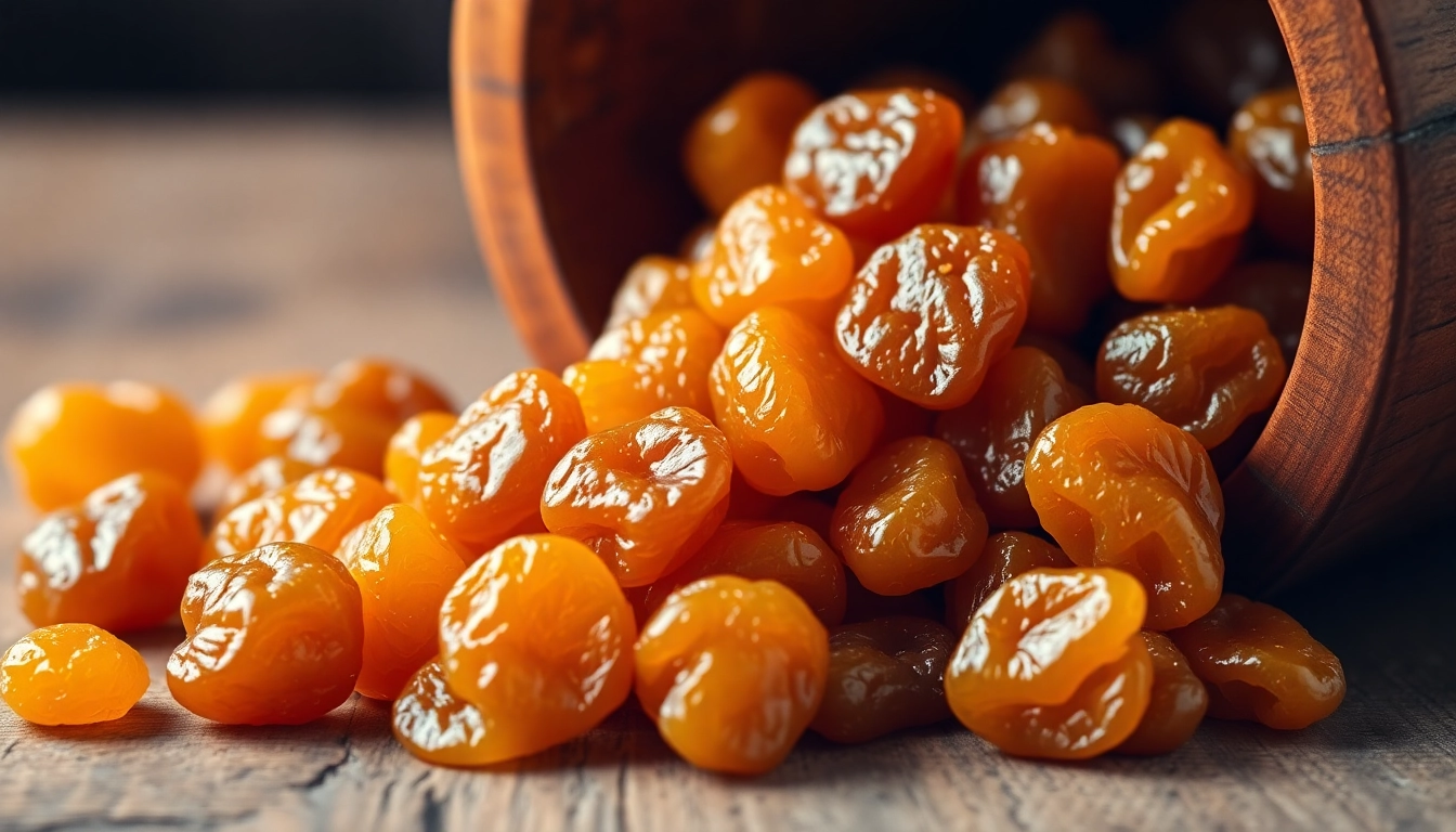 Premium golden raisins in a rustic bowl highlighting quality and freshness for health-conscious
